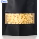 Stand up Pouch Ziplock Food Packaging Bag With Window and Black Kraft Paper Zipper Bag for Snacks