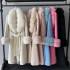 Hot Sale Winter Clothing Long Cashmere Blended Big Fox Fur Collar Coat With Belt