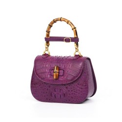 High Quality French Niche crocodile Leather Bamboo Handle Bag Crossbody Bag Designer Handbag