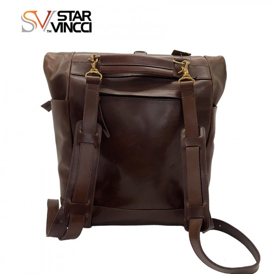 High Quality Italian Leather Backpack Outdoor Hiking Bag Retro Business Laptop Bag College Daily Backpack Unisex