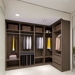 WAYMOVE Modern Bedroom Closet Wardrobe High-End Custom Wooden Design Space-Saving Modularity Glass Hotels Villas Clothes Storage
