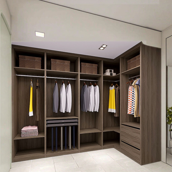 WAYMOVE Modern Bedroom Closet Wardrobe High-End Custom Wooden Design Space-Saving Modularity Glass Hotels Villas Clothes Storage