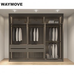 WAYMOVE Modern Bedroom Closet Wardrobe High-End Custom Wooden Design Space-Saving Modularity Glass Hotels Villas Clothes Storage