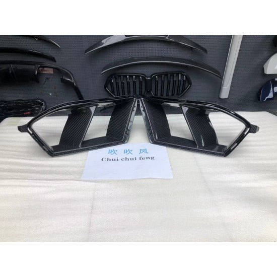 2PCS Dry Carbon Fiber Front Bumper Air Duct Vent Trim Replacement for BMW M3 G80 M4 G82 Front Bumper Air Duct Vent