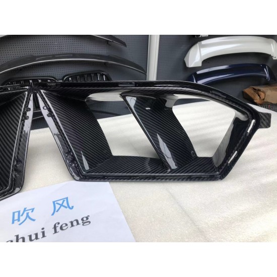 2PCS Dry Carbon Fiber Front Bumper Air Duct Vent Trim Replacement for BMW M3 G80 M4 G82 Front Bumper Air Duct Vent