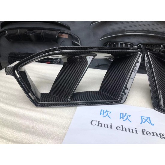 2PCS Dry Carbon Fiber Front Bumper Air Duct Vent Trim Replacement for BMW M3 G80 M4 G82 Front Bumper Air Duct Vent