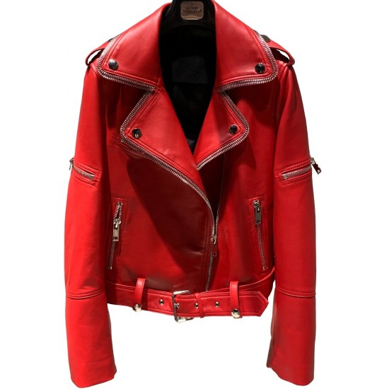 Top Sale Moto-biker Leather Jacket Short Jackets Leather Women's Clothes Leather Jacket