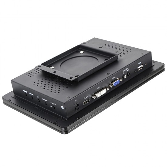 New 10.1 Inch Wall-Mounted IP65 Waterproof Industrial LCD Monitor High Brightness 1280*800 VGA  DVI USB PCAP Touch Monitors