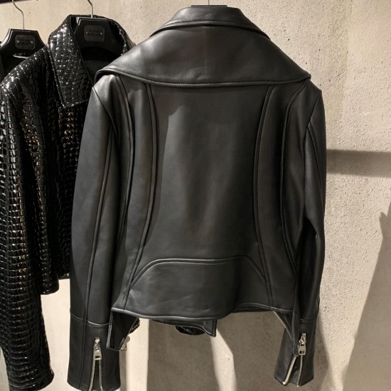Top Latest Leather Clothes Genuine Woman Leather Jacket Black Oversized Leather Jacket Women