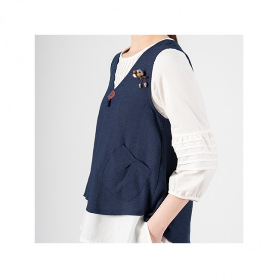 [SUM&SIM] Popular Cheap Price Fashion Print Women Casual Korean Manufactured Custom Knit Top Wear Organic Fabric Leaf Vest-Pants