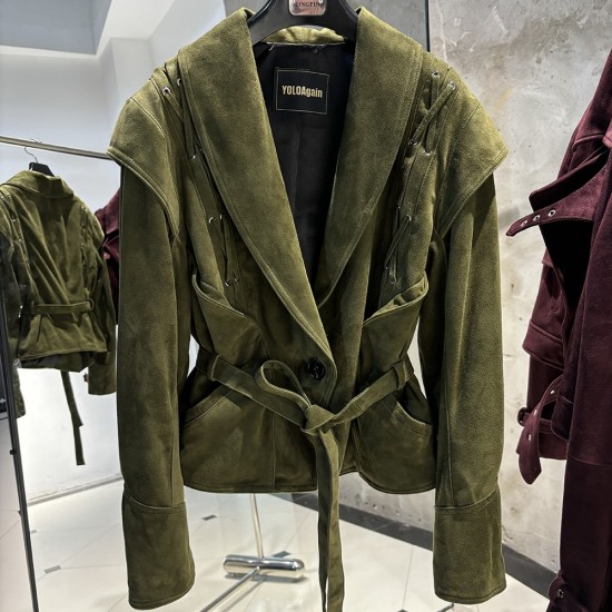 2025 Vintage Leather Jacket Female Brushed and Worn Leather Clothing Make Old Vintage Leather Clothes