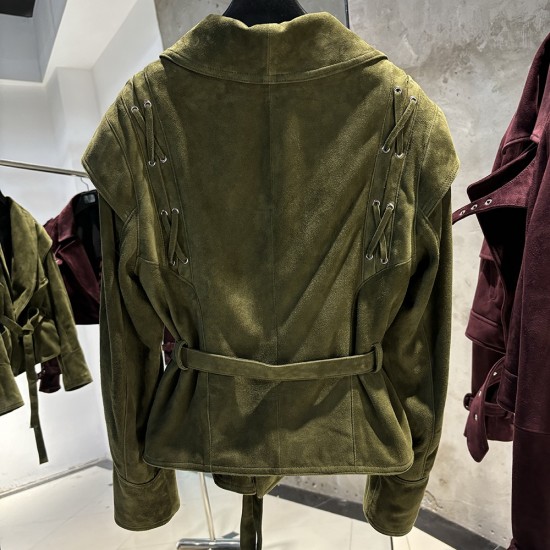 2025 Vintage Leather Jacket Female Brushed and Worn Leather Clothing Make Old Vintage Leather Clothes