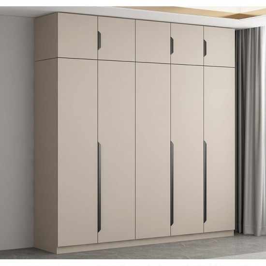 Hotel Wardrobe Bedroom Closet Modern Light Grey Color Design With Clothes Hanger Two Doors