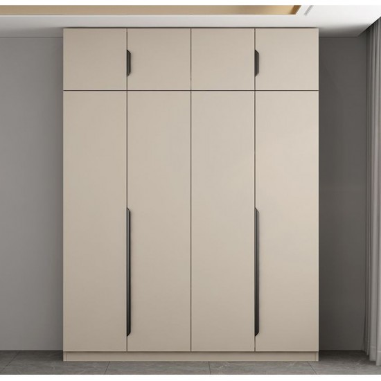 Hotel Wardrobe Bedroom Closet Modern Light Grey Color Design With Clothes Hanger Two Doors