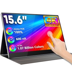 SIBOLAN 600 Brightness 100% Color Gamut 15.6 Inch Uhd 4k Portable Monitor Type-c with Stand case Touch Screen for Laptops