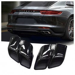 DEX Car Exhaust Tip for Porsche Panamera 971 2017-2024 Upgrade to GTS Square Quad Turbo Muffler Exhaust Nozzle Dual Tail Pipe