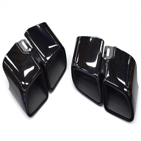 DEX Car Exhaust Tip for Porsche Panamera 971 2017-2024 Upgrade to GTS Square Quad Turbo Muffler Exhaust Nozzle Dual Tail Pipe