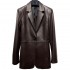 Trend Western-style Clothes Silk blazer Jackets Woman Women's Brown Leather Jacket