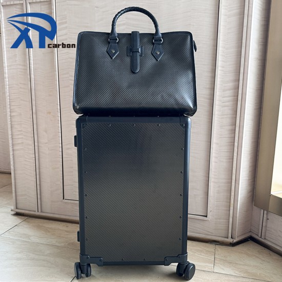 High Quality Forged Usb Charging Port Luggage Trolly Bag With Tsa Lock Carbon Fiber Suitcase