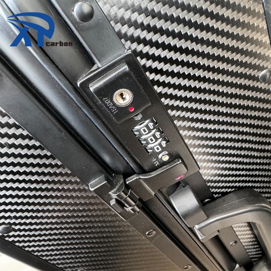 High Quality Forged Usb Charging Port Luggage Trolly Bag With Tsa Lock Carbon Fiber Suitcase