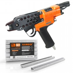 KAMSIN K-SC7C 15 Gauge Pneumatic Hog Ring Gun Kit-3/4" C Ring Stapler with 1000PCS Staples (4.8mm Closure) for Fish Cages