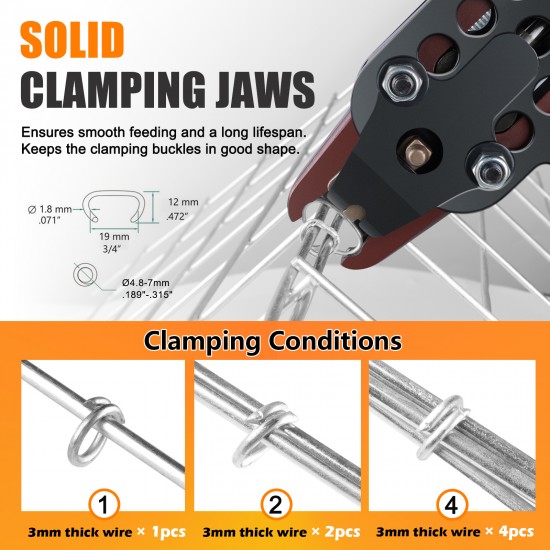 KAMSIN K-SC7C 15 Gauge Pneumatic Hog Ring Gun Kit-3/4" C Ring Stapler with 1000PCS Staples (4.8mm Closure) for Fish Cages