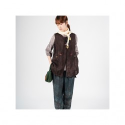 [SUM&SIM]Professional Manufacture Color Print in Korea Waist Sheer Blouse Ladies Butterfly Rayon Vest(blue,brown, Rainbow)