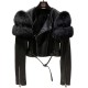Hot Sales Cropped Warms Fur Clothes Fur Black Leather Jackets Original fox Leather Jacket