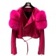 Fluffy Fashion Long Sleeves Jacket Women fox Leather Fur Clothes Outdoor Wear Leather Jackets