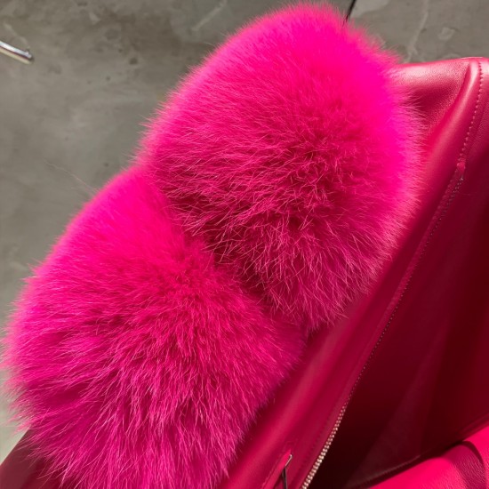 Fluffy Fashion Long Sleeves Jacket Women fox Leather Fur Clothes Outdoor Wear Leather Jackets