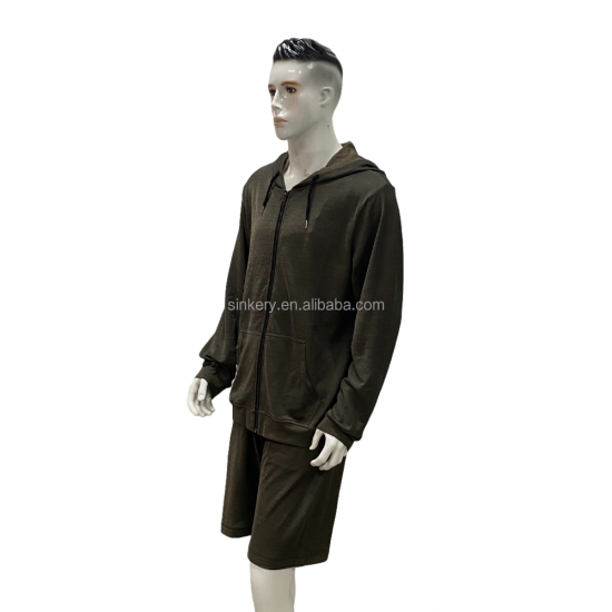 Custom Long Sleeved Hoodie and Shorts Faraday Clothing Sets Emf Protection Men Hoodie