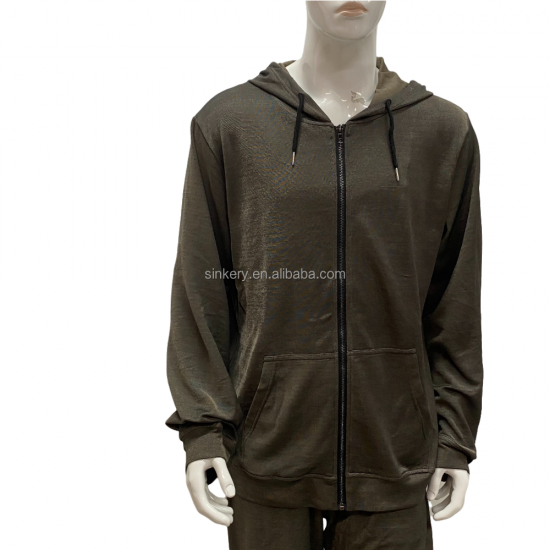 Custom Long Sleeved Hoodie and Shorts Faraday Clothing Sets Emf Protection Men Hoodie