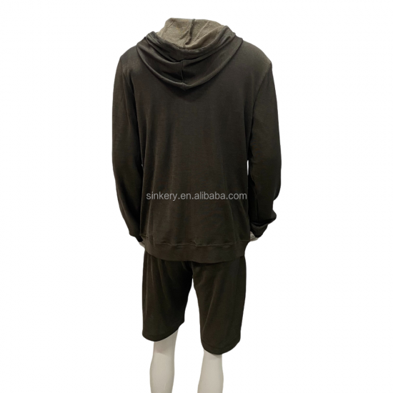 Custom Long Sleeved Hoodie and Shorts Faraday Clothing Sets Emf Protection Men Hoodie