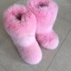 Factory Raccoon Fox Fur Boots Women Shoes Warm Boot for Women