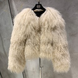 Premium Fur Winter Warm Khaki Short Style Clothes Fur Women's Clothing Fur Jacket