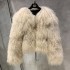 Premium Fur Winter Warm Khaki Short Style Clothes Fur Women's Clothing Fur Jacket