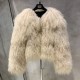 Premium Fur Winter Warm Khaki Short Style Clothes Fur Women's Clothing Fur Jacket