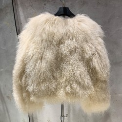 Premium Fur Winter Warm Khaki Short Style Clothes Fur Women's Clothing Fur Jacket
