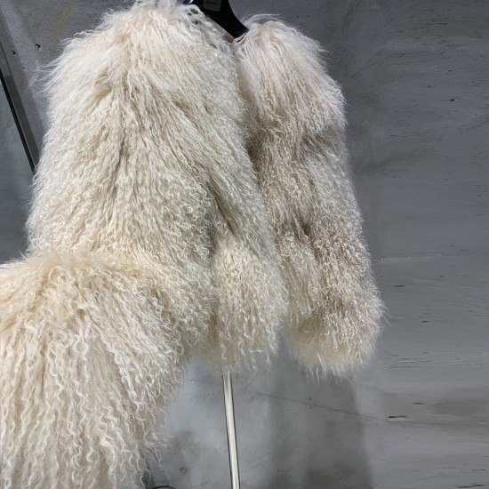 Premium Fur Winter Warm Khaki Short Style Clothes Fur Women's Clothing Fur Jacket