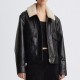NAFA OEM Women's Street Wear Genuine Leather Outerwear Jacket Tops Clothes Sheep Fur Collar