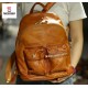 Top Layer Horsehide Tanned Leather Backpack with Handmade Copper Hardware Men's and Women's Fashion Accessory
