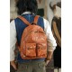 Top Layer Horsehide Tanned Leather Backpack with Handmade Copper Hardware Men's and Women's Fashion Accessory