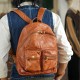 Top Layer Horsehide Tanned Leather Backpack with Handmade Copper Hardware Men's and Women's Fashion Accessory