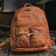Top Layer Horsehide Tanned Leather Backpack with Handmade Copper Hardware Men's and Women's Fashion Accessory