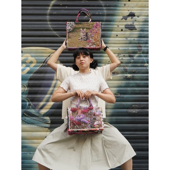 Custom Women's Woven Tapestry Canvas Tote Bag with Custom Logo for Outdoor Sports