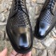 Full Brogues Blake  Custom Handmade Shoes  Summer Cowhide Sandals Hollow Breathable  Woven Business  Leather Sole Dress Shoes