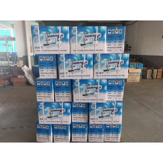 JUKKY 205/308 Electric Household Sewing Machine New Domestic Multi-Function Motor Clothes Shoes Tailoring Mini Zigzag Home Use