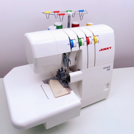 JUKKY 703 Maquinas De Coser Domestica High Quality Mini 4 Thread Domestic Portable Overlock Sewing Machine for Fabric Home Use