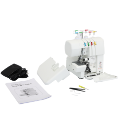 JUKKY 703 Maquinas De Coser Domestica High Quality Mini 4 Thread Domestic Portable Overlock Sewing Machine for Fabric Home Use