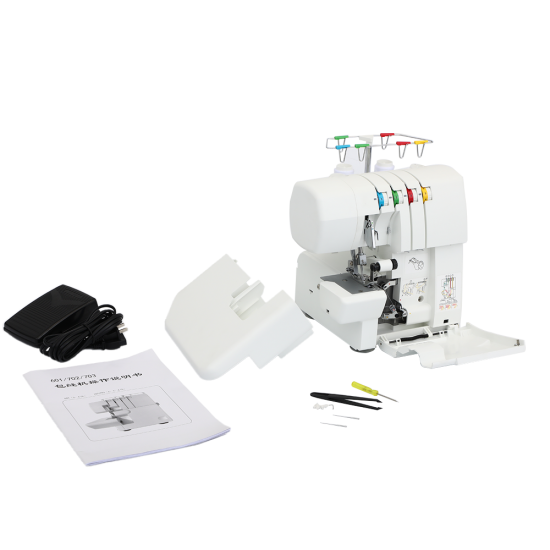 JUKKY 703 Maquinas De Coser Domestica High Quality Mini 4 Thread Domestic Portable Overlock Sewing Machine for Fabric Home Use